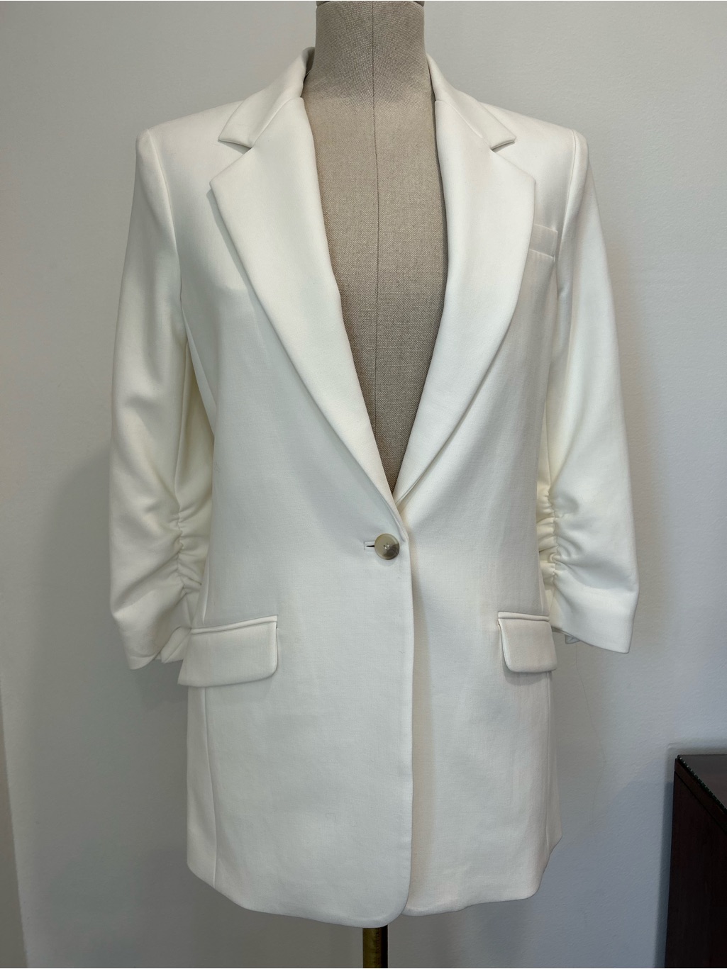 Elizabeth And James - White Heritage One Button Suit Jacket Blazer Size 0